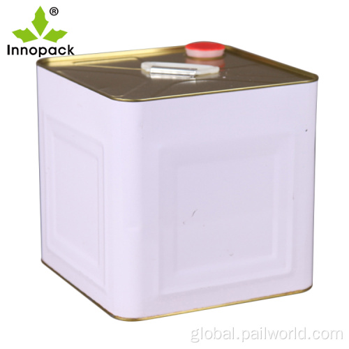 Tin Bucket white tin square metal bucket with spout Supplier